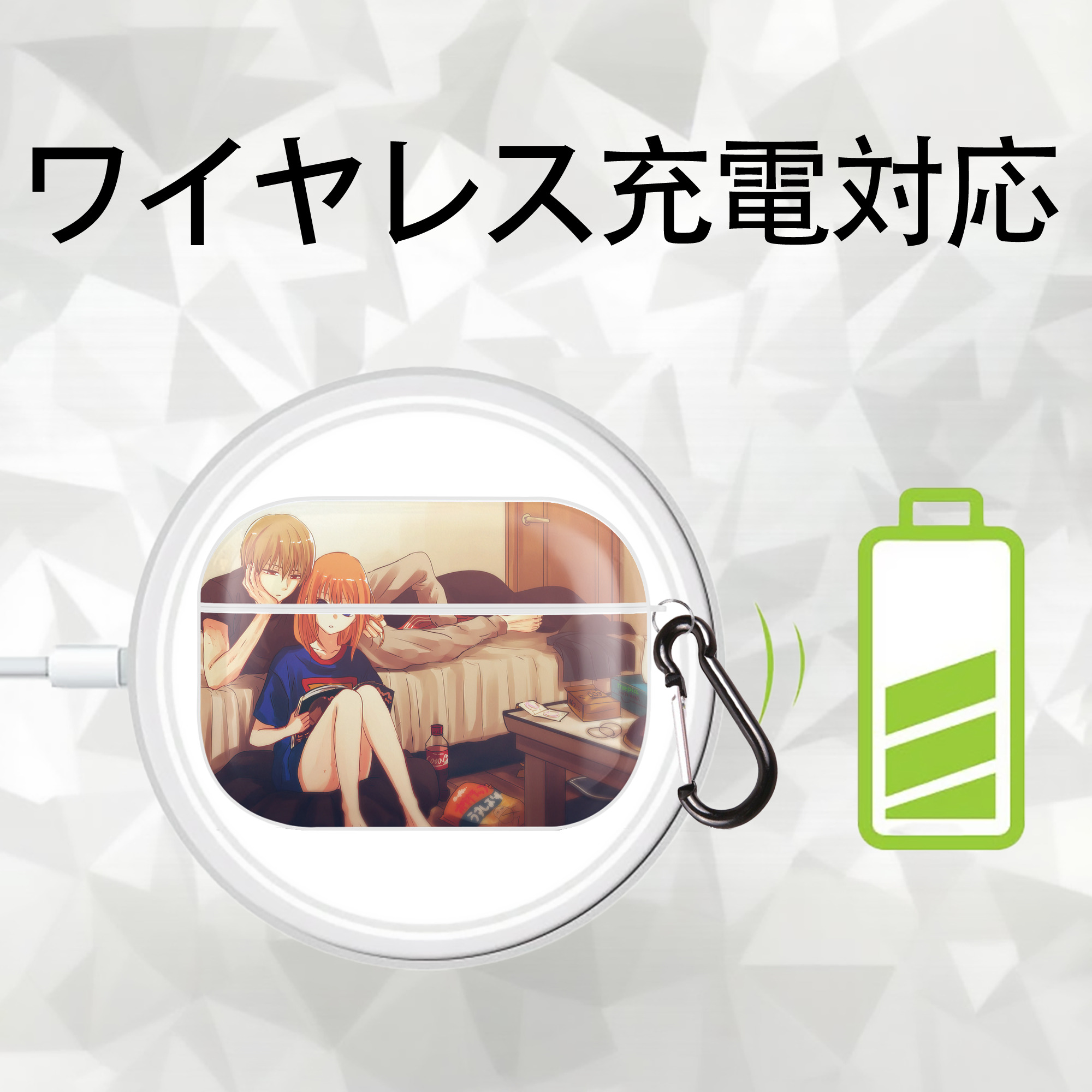 ぎんたま 坂田銀時（さかたぎんとき） 神楽 志村新八（しむら しんぱち） GINTAMA Sakata Gintoki Kagura Shimura Shinpachi 【AirPods Pro用】ハードシェル保護ケース 耐衝撃・防指紋・カラビナ付き商品仕様