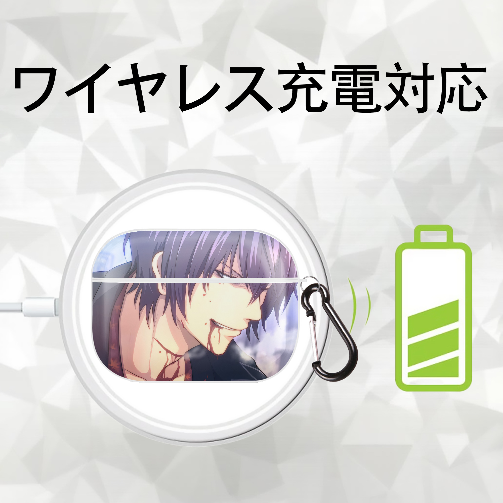 ぎんたま 坂田銀時（さかたぎんとき） 神楽 志村新八（しむら しんぱち） GINTAMA Sakata Gintoki Kagura Shimura Shinpachi 【AirPods Pro用】ハードシェル保護ケース 耐衝撃・防指紋・カラビナ付き商品仕様
