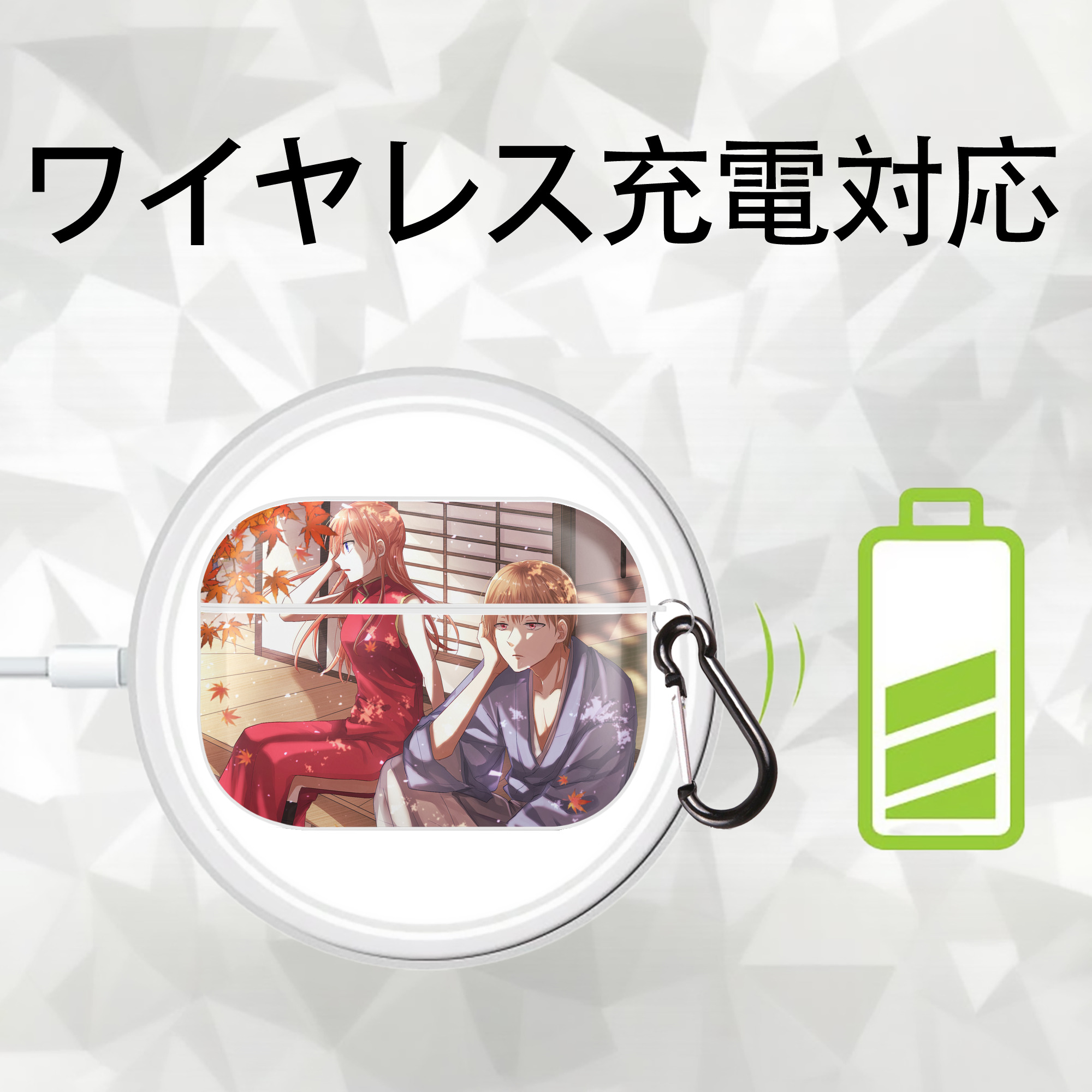 ぎんたま 坂田銀時（さかたぎんとき） 神楽 志村新八（しむら しんぱち） GINTAMA Sakata Gintoki Kagura Shimura Shinpachi 【AirPods Pro用】ハードシェル保護ケース 耐衝撃・防指紋・カラビナ付き商品仕様
