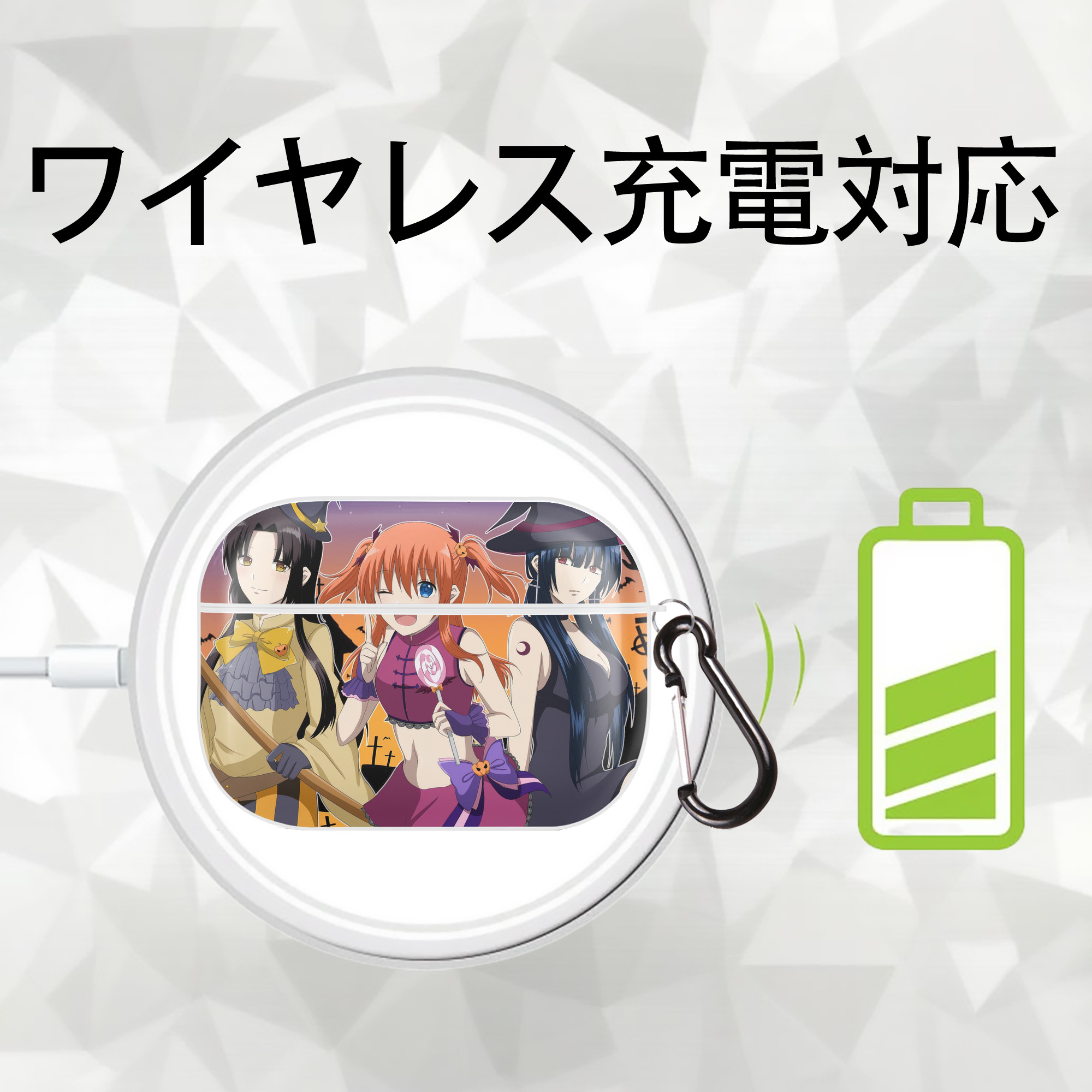 ぎんたま 坂田銀時（さかたぎんとき） 神楽 志村新八（しむら しんぱち） GINTAMA Sakata Gintoki Kagura Shimura Shinpachi 【AirPods Pro用】ハードシェル保護ケース 耐衝撃・防指紋・カラビナ付き商品仕様