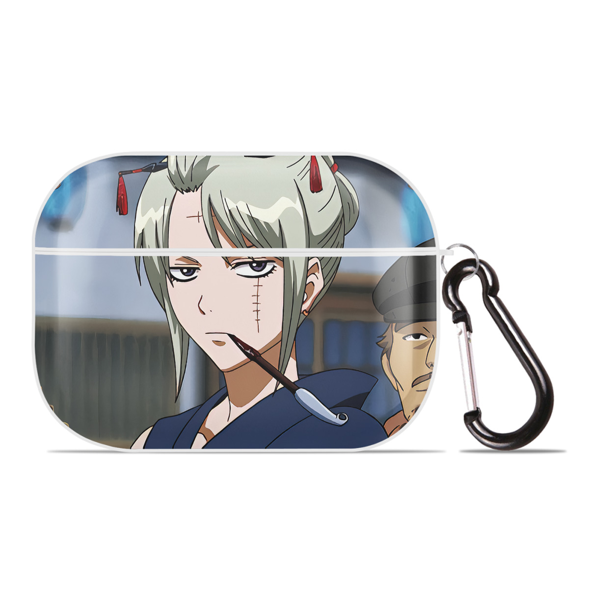 （画像用） ぎんたま 坂田銀時（さかたぎんとき） 神楽 志村新八（しむら しんぱち） GINTAMA Sakata Gintoki Kagura Shimura Shinpachi 【AirPods Pro用】ハードシェル保護ケース 耐衝撃・防指紋・カラビナ付き商品仕様