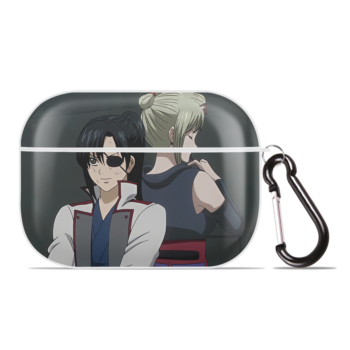 （画像用） ぎんたま 坂田銀時（さかたぎんとき） 神楽 志村新八（しむら しんぱち） GINTAMA Sakata Gintoki Kagura Shimura Shinpachi 【AirPods Pro用】ハードシェル保護ケース 耐衝撃・防指紋・カラビナ付き商品仕様