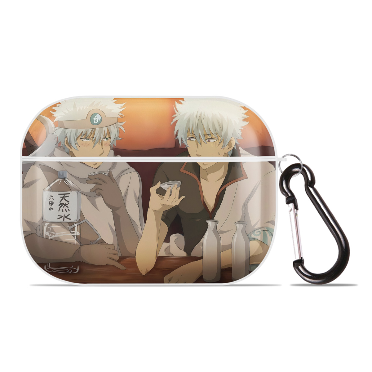 （画像用） ぎんたま 坂田銀時（さかたぎんとき） 神楽 志村新八（しむら しんぱち） GINTAMA Sakata Gintoki Kagura Shimura Shinpachi 【AirPods Pro用】ハードシェル保護ケース 耐衝撃・防指紋・カラビナ付き商品仕様