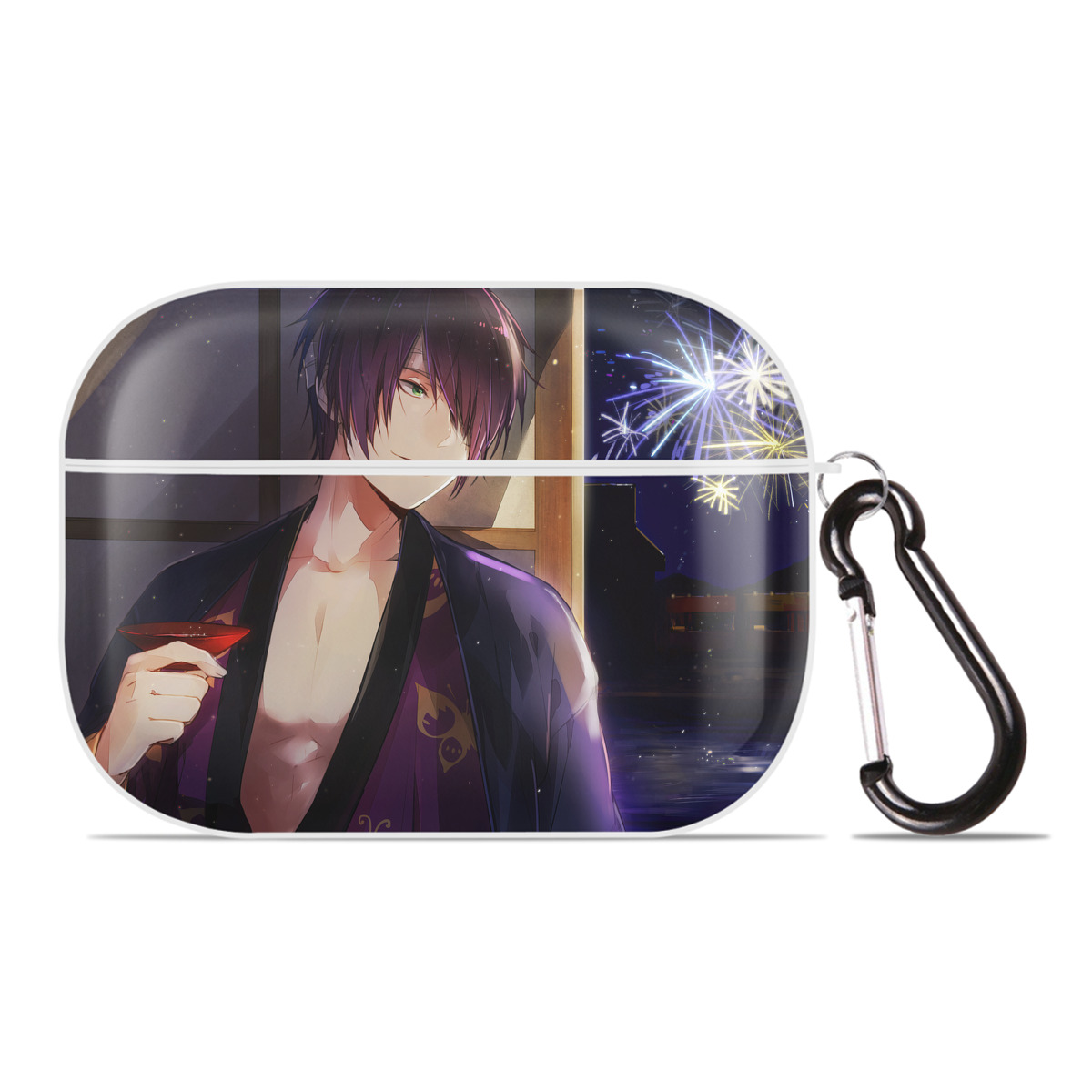（画像用） ぎんたま 坂田銀時（さかたぎんとき） 神楽 志村新八（しむら しんぱち） GINTAMA Sakata Gintoki Kagura Shimura Shinpachi 【AirPods Pro用】ハードシェル保護ケース 耐衝撃・防指紋・カラビナ付き商品仕様