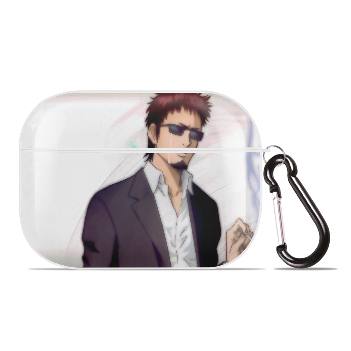 （画像用） ぎんたま 坂田銀時（さかたぎんとき） 神楽 志村新八（しむら しんぱち） GINTAMA Sakata Gintoki Kagura Shimura Shinpachi 【AirPods Pro用】ハードシェル保護ケース 耐衝撃・防指紋・カラビナ付き商品仕様