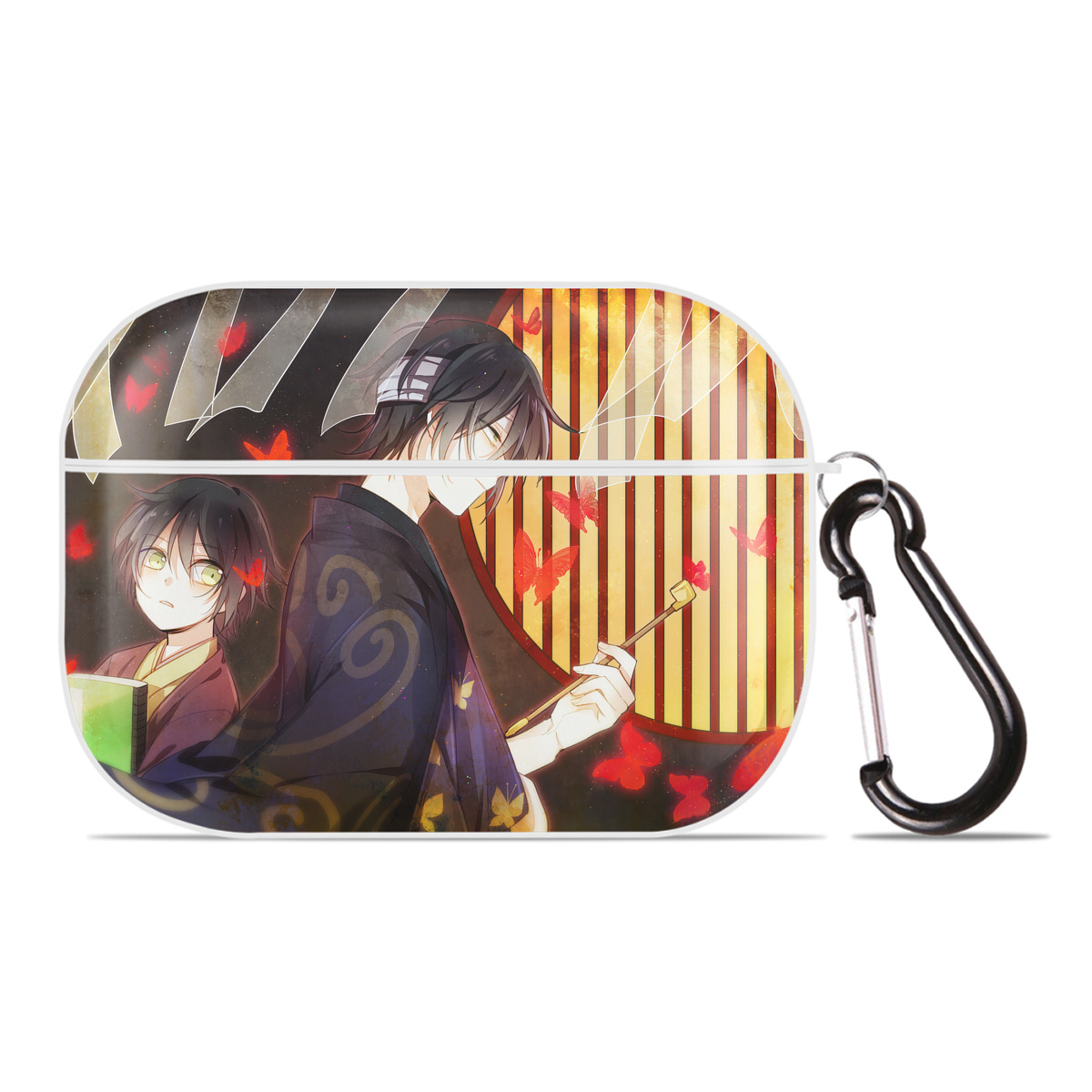 （画像用） ぎんたま 坂田銀時（さかたぎんとき） 神楽 志村新八（しむら しんぱち） GINTAMA Sakata Gintoki Kagura Shimura Shinpachi 【AirPods Pro用】ハードシェル保護ケース 耐衝撃・防指紋・カラビナ付き商品仕様