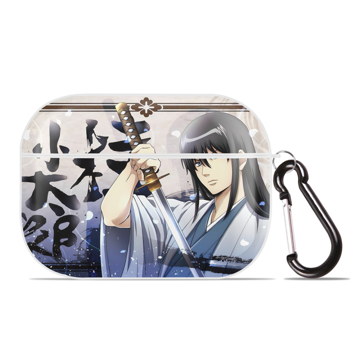 （画像用） ぎんたま 坂田銀時（さかたぎんとき） 神楽 志村新八（しむら しんぱち） GINTAMA Sakata Gintoki Kagura Shimura Shinpachi 【AirPods Pro用】ハードシェル保護ケース 耐衝撃・防指紋・カラビナ付き商品仕様