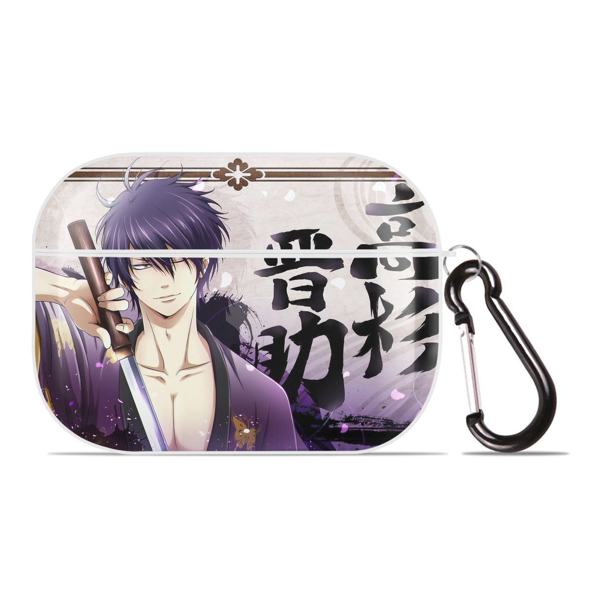 （画像用） ぎんたま 坂田銀時（さかたぎんとき） 神楽 志村新八（しむら しんぱち） GINTAMA Sakata Gintoki Kagura Shimura Shinpachi 【AirPods Pro用】ハードシェル保護ケース 耐衝撃・防指紋・カラビナ付き商品仕様