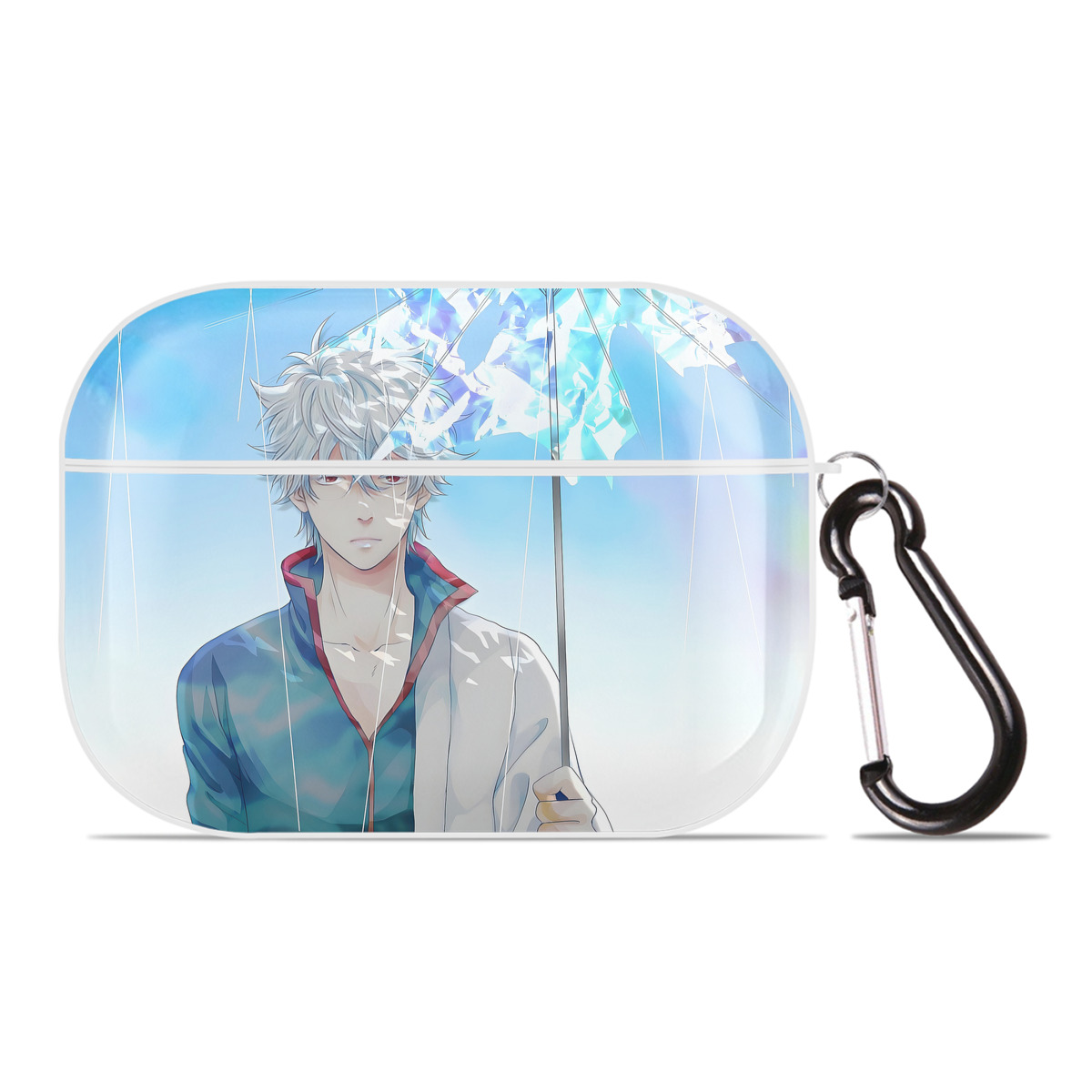 （画像用） ぎんたま 坂田銀時（さかたぎんとき） 神楽 志村新八（しむら しんぱち） GINTAMA Sakata Gintoki Kagura Shimura Shinpachi 【AirPods Pro用】ハードシェル保護ケース 耐衝撃・防指紋・カラビナ付き商品仕様