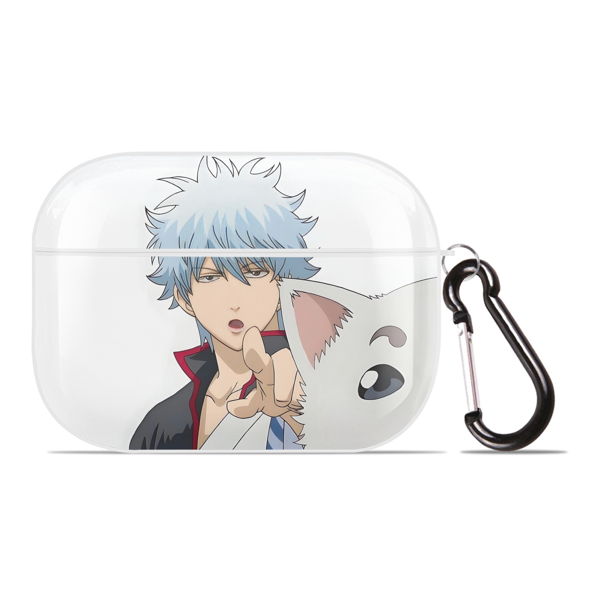 （画像用） ぎんたま 坂田銀時（さかたぎんとき） 神楽 志村新八（しむら しんぱち） GINTAMA Sakata Gintoki Kagura Shimura Shinpachi 【AirPods Pro用】ハードシェル保護ケース 耐衝撃・防指紋・カラビナ付き商品仕様