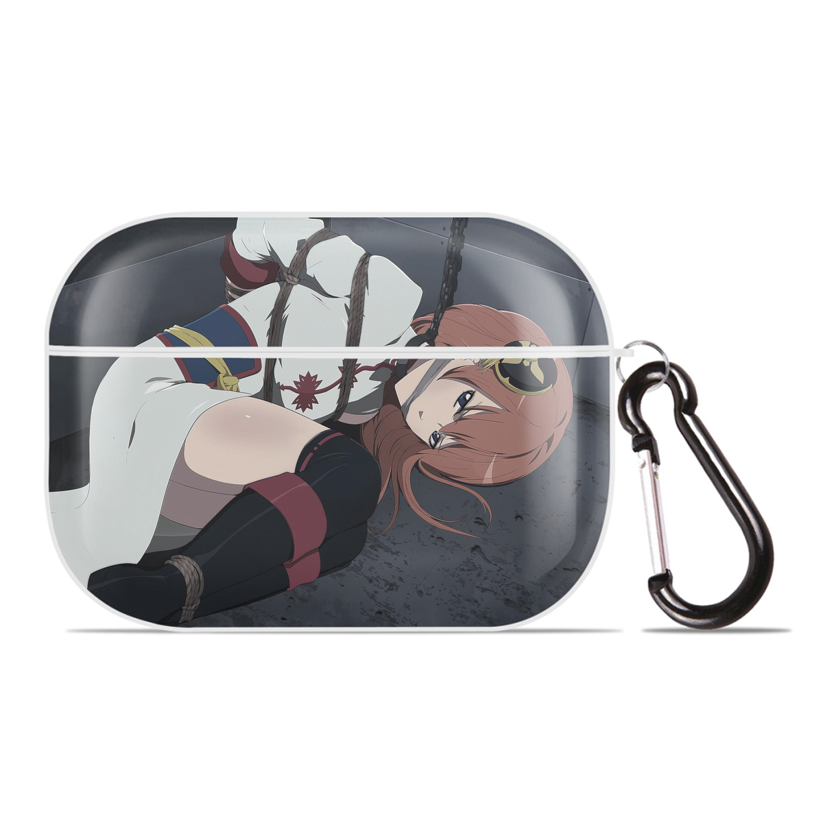（画像用） ぎんたま 坂田銀時（さかたぎんとき） 神楽 志村新八（しむら しんぱち） GINTAMA Sakata Gintoki Kagura Shimura Shinpachi 【AirPods Pro用】ハードシェル保護ケース 耐衝撃・防指紋・カラビナ付き商品仕様