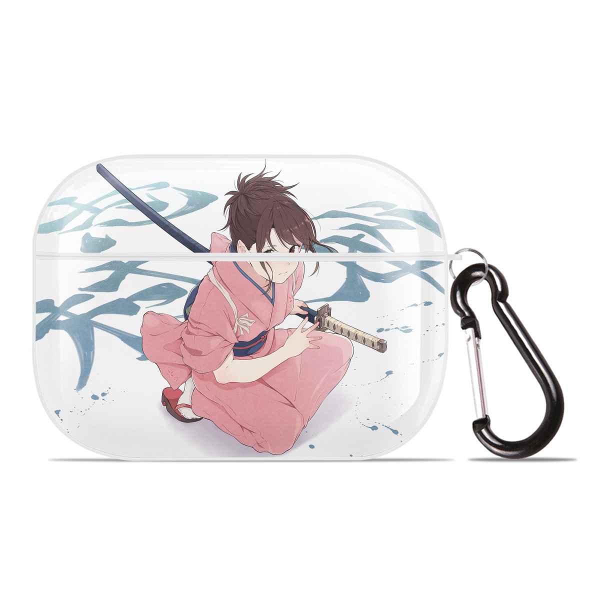 （画像用） ぎんたま 坂田銀時（さかたぎんとき） 神楽 志村新八（しむら しんぱち） GINTAMA Sakata Gintoki Kagura Shimura Shinpachi 【AirPods Pro用】ハードシェル保護ケース 耐衝撃・防指紋・カラビナ付き商品仕様