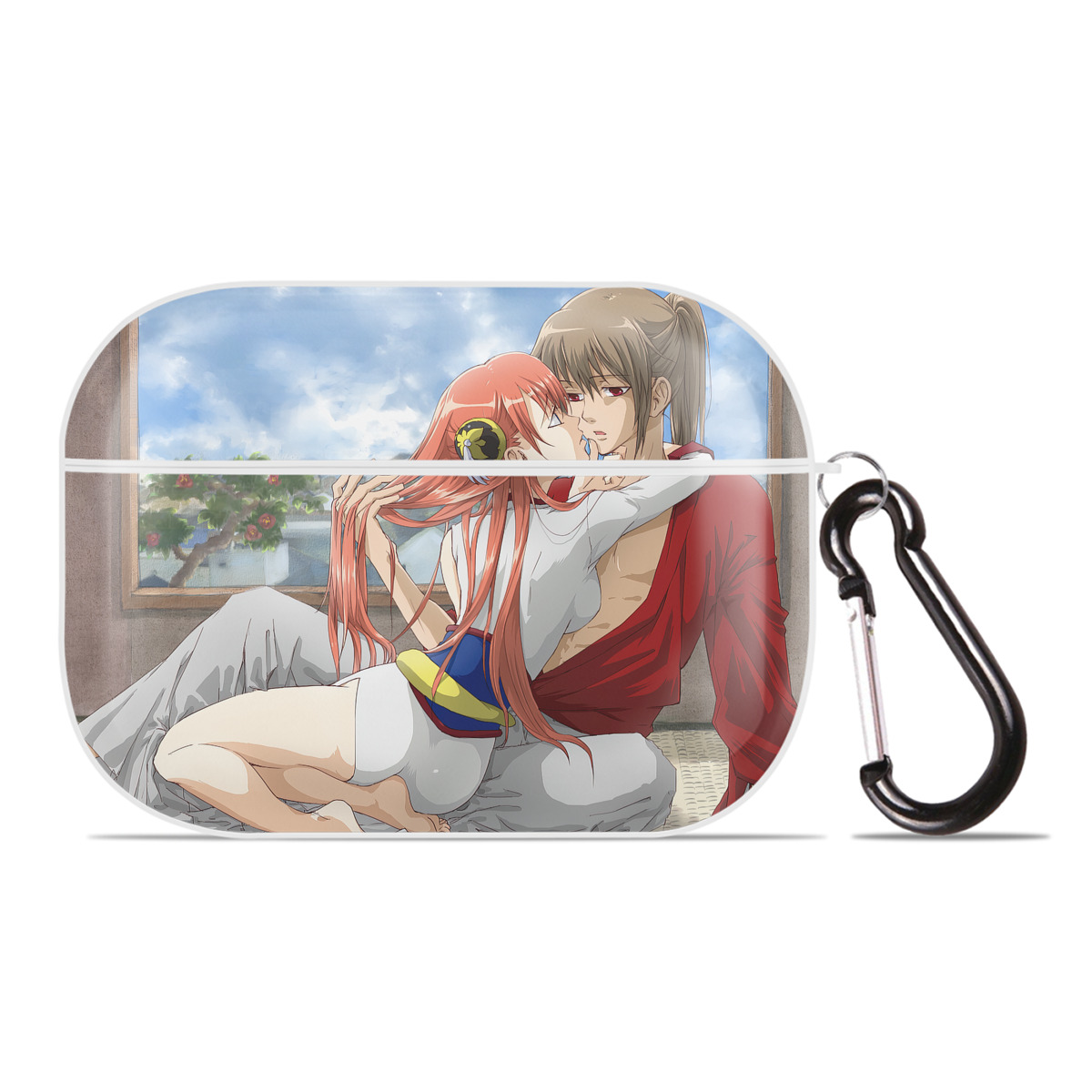 （画像用） ぎんたま 坂田銀時（さかたぎんとき） 神楽 志村新八（しむら しんぱち） GINTAMA Sakata Gintoki Kagura Shimura Shinpachi 【AirPods Pro用】ハードシェル保護ケース 耐衝撃・防指紋・カラビナ付き商品仕様
