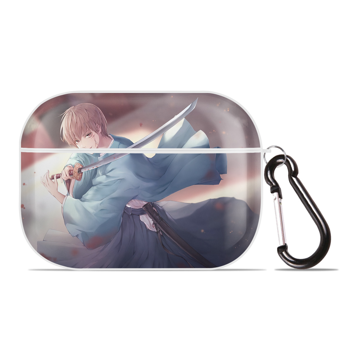 （画像用） ぎんたま 坂田銀時（さかたぎんとき） 神楽 志村新八（しむら しんぱち） GINTAMA Sakata Gintoki Kagura Shimura Shinpachi 【AirPods Pro用】ハードシェル保護ケース 耐衝撃・防指紋・カラビナ付き商品仕様