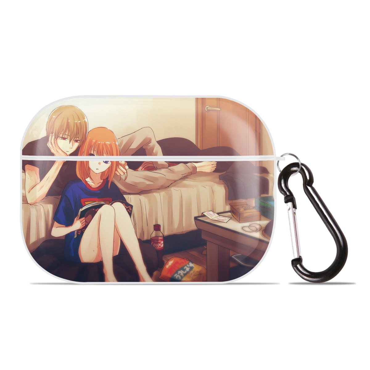 （画像用） ぎんたま 坂田銀時（さかたぎんとき） 神楽 志村新八（しむら しんぱち） GINTAMA Sakata Gintoki Kagura Shimura Shinpachi 【AirPods Pro用】ハードシェル保護ケース 耐衝撃・防指紋・カラビナ付き商品仕様