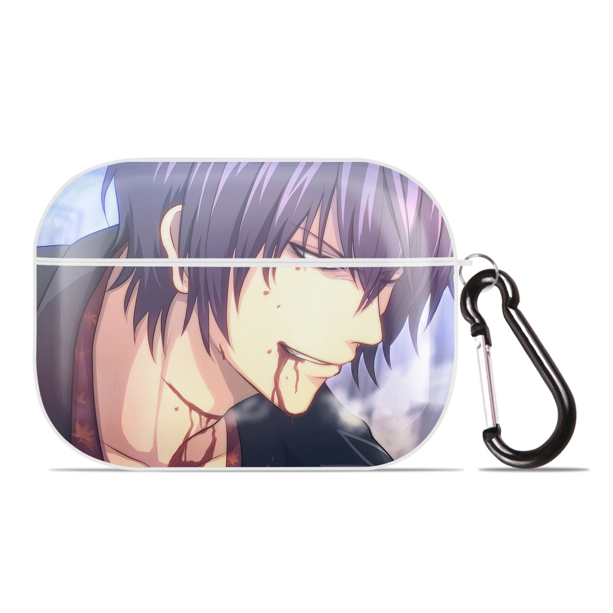 （画像用） ぎんたま 坂田銀時（さかたぎんとき） 神楽 志村新八（しむら しんぱち） GINTAMA Sakata Gintoki Kagura Shimura Shinpachi 【AirPods Pro用】ハードシェル保護ケース 耐衝撃・防指紋・カラビナ付き商品仕様