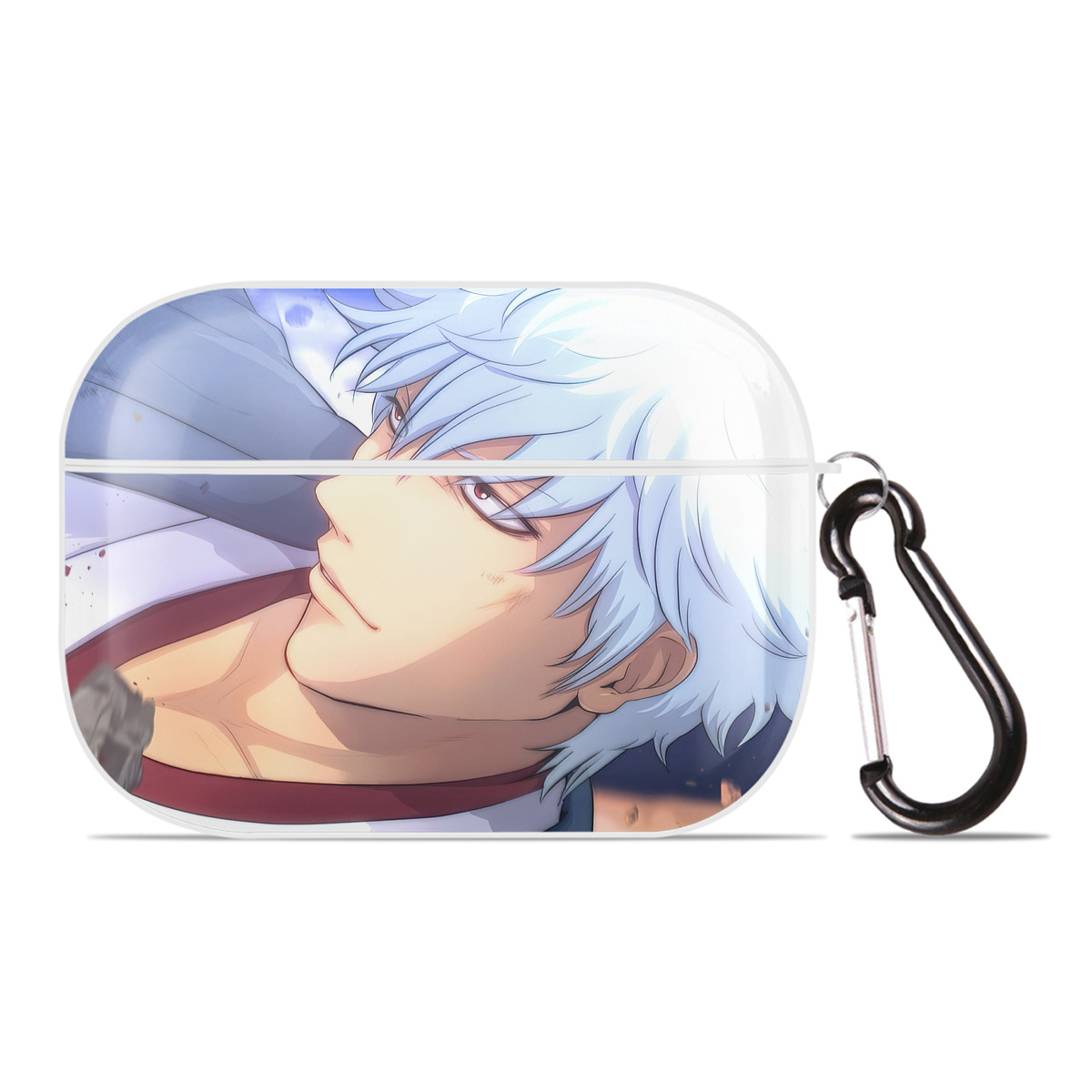 （画像用） ぎんたま 坂田銀時（さかたぎんとき） 神楽 志村新八（しむら しんぱち） GINTAMA Sakata Gintoki Kagura Shimura Shinpachi 【AirPods Pro用】ハードシェル保護ケース 耐衝撃・防指紋・カラビナ付き商品仕様