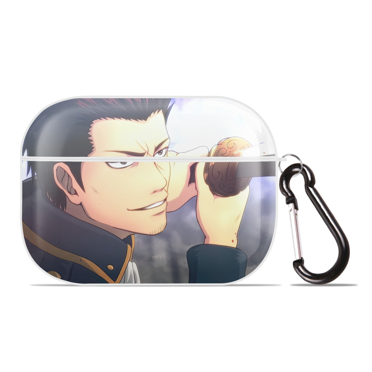 （画像用） ぎんたま 坂田銀時（さかたぎんとき） 神楽 志村新八（しむら しんぱち） GINTAMA Sakata Gintoki Kagura Shimura Shinpachi 【AirPods Pro用】ハードシェル保護ケース 耐衝撃・防指紋・カラビナ付き商品仕様