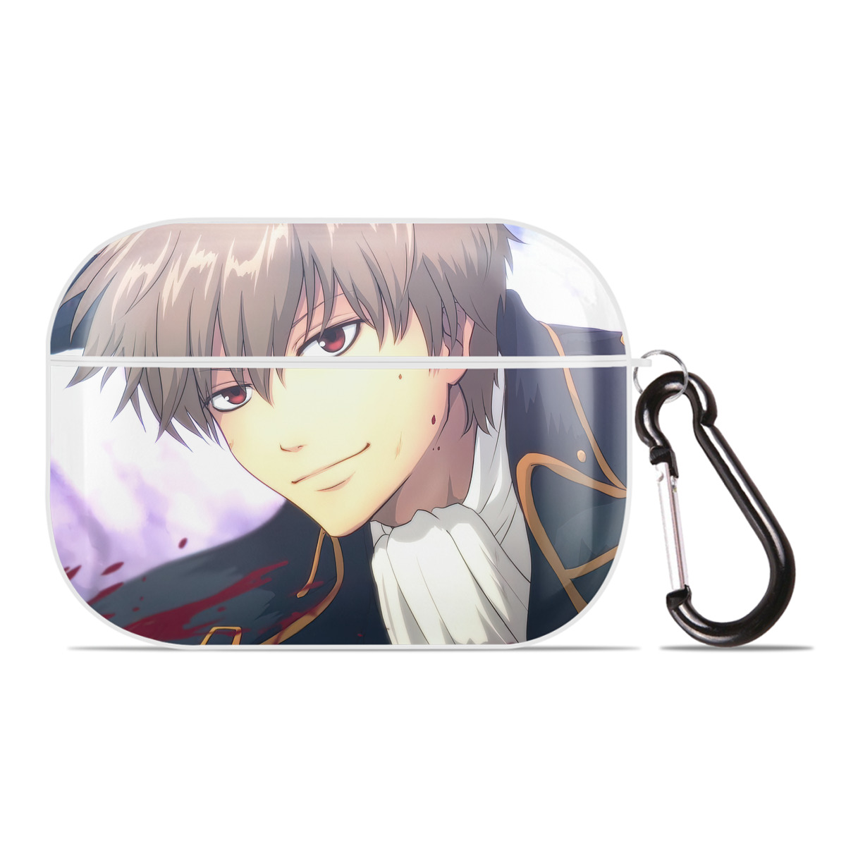 （画像用） ぎんたま 坂田銀時（さかたぎんとき） 神楽 志村新八（しむら しんぱち） GINTAMA Sakata Gintoki Kagura Shimura Shinpachi 【AirPods Pro用】ハードシェル保護ケース 耐衝撃・防指紋・カラビナ付き商品仕様