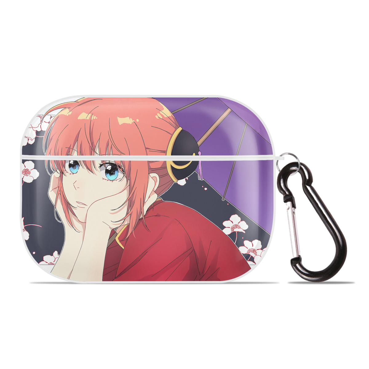 （画像用） ぎんたま 坂田銀時（さかたぎんとき） 神楽 志村新八（しむら しんぱち） GINTAMA Sakata Gintoki Kagura Shimura Shinpachi 【AirPods Pro用】ハードシェル保護ケース 耐衝撃・防指紋・カラビナ付き商品仕様