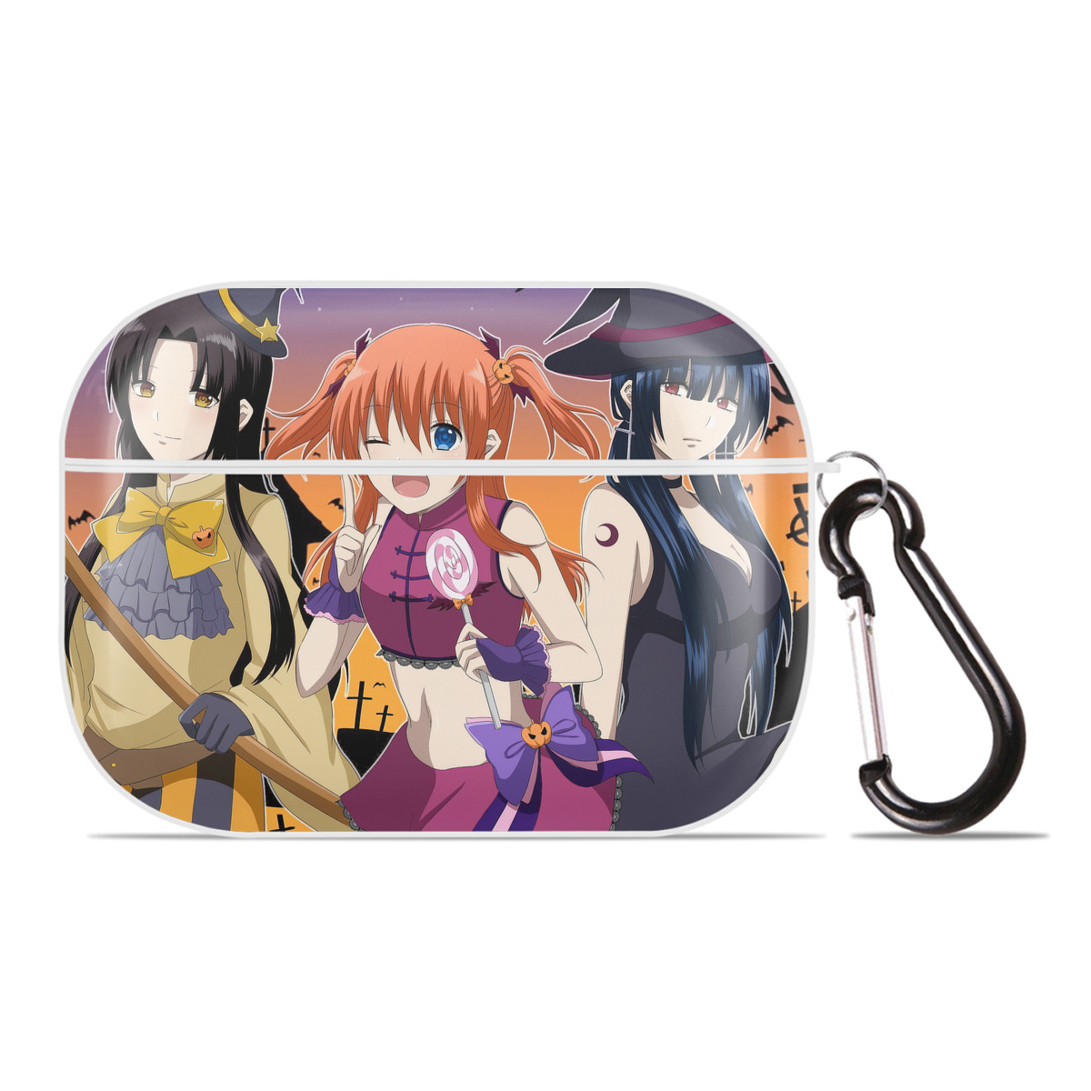 （画像用） ぎんたま 坂田銀時（さかたぎんとき） 神楽 志村新八（しむら しんぱち） GINTAMA Sakata Gintoki Kagura Shimura Shinpachi 【AirPods Pro用】ハードシェル保護ケース 耐衝撃・防指紋・カラビナ付き商品仕様