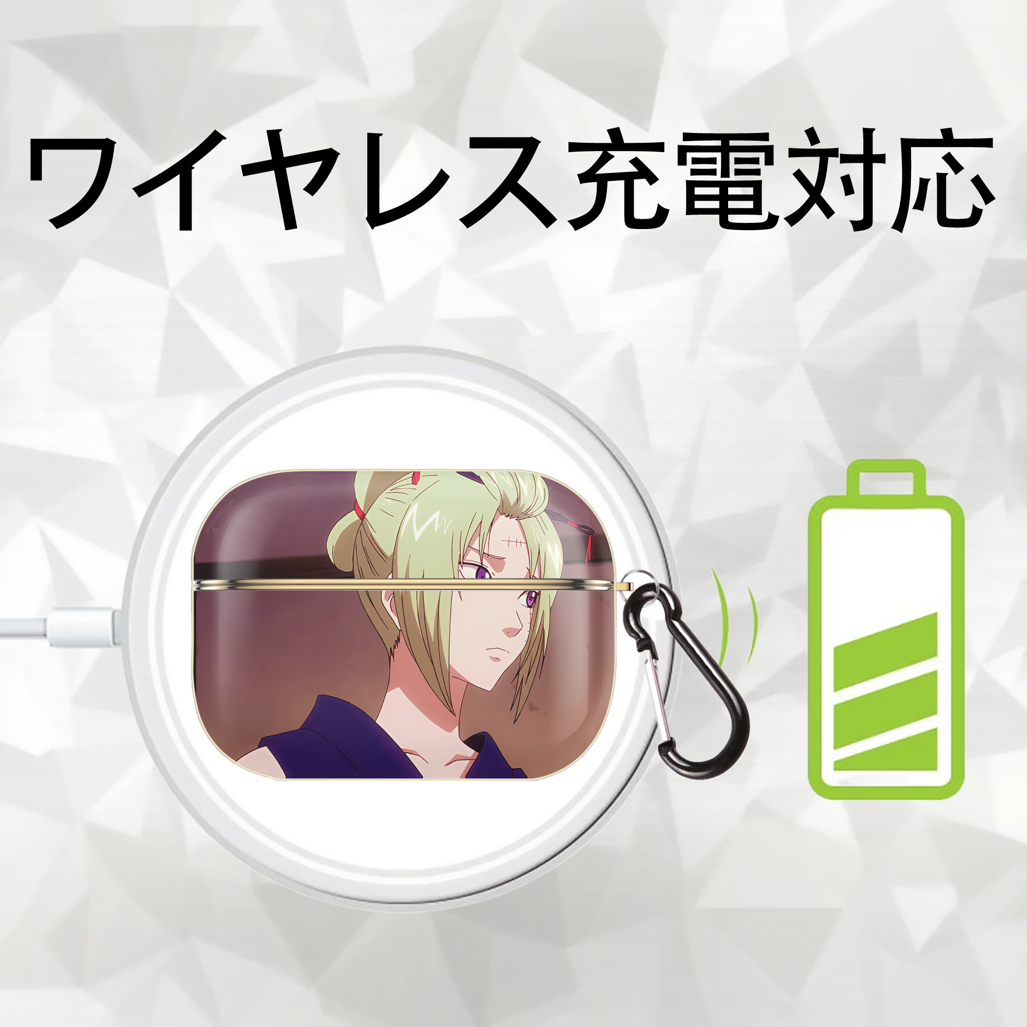 ぎんたま 坂田銀時（さかたぎんとき） 神楽 志村新八（しむら しんぱち） GINTAMA Sakata Gintoki Kagura Shimura Shinpachi 【AirPods Pro用】ハードシェル保護ケース｜耐衝撃・防指紋・カラビナ付き商品仕様
