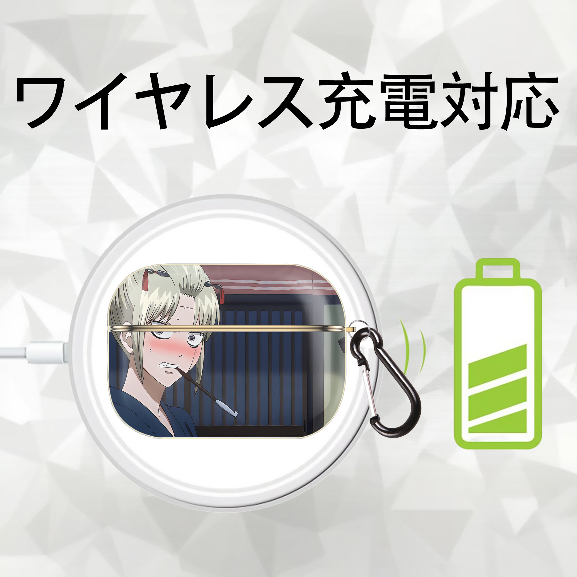ぎんたま 坂田銀時（さかたぎんとき） 神楽 志村新八（しむら しんぱち） GINTAMA Sakata Gintoki Kagura Shimura Shinpachi 【AirPods Pro用】ハードシェル保護ケース｜耐衝撃・防指紋・カラビナ付き商品仕様