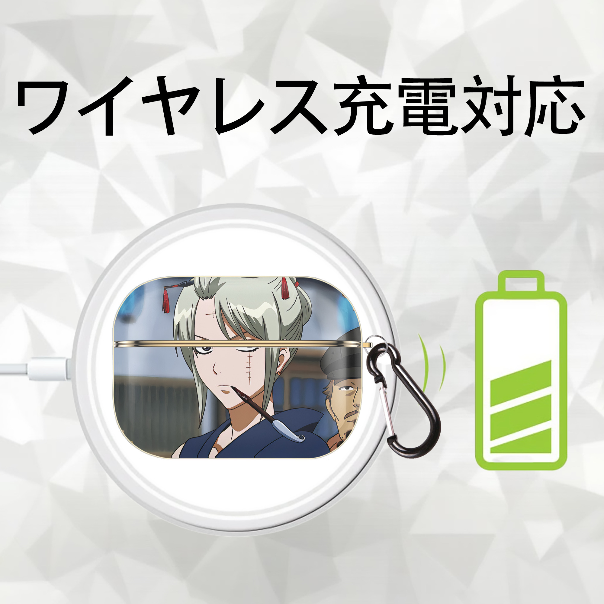 ぎんたま 坂田銀時（さかたぎんとき） 神楽 志村新八（しむら しんぱち） GINTAMA Sakata Gintoki Kagura Shimura Shinpachi 【AirPods Pro用】ハードシェル保護ケース｜耐衝撃・防指紋・カラビナ付き商品仕様