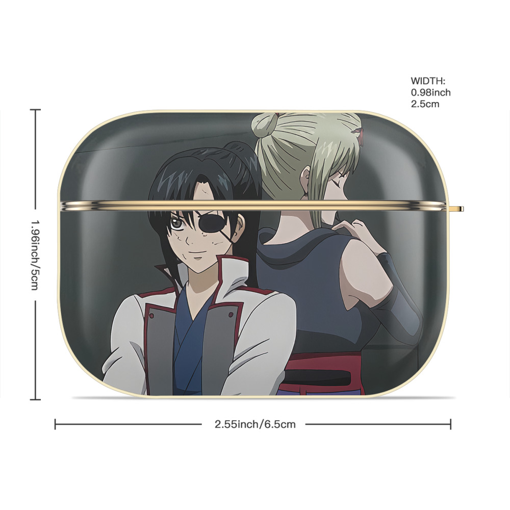 ぎんたま 坂田銀時（さかたぎんとき） 神楽 志村新八（しむら しんぱち） GINTAMA Sakata Gintoki Kagura Shimura Shinpachi 【AirPods Pro用】ハードシェル保護ケース｜耐衝撃・防指紋・カラビナ付き商品仕様