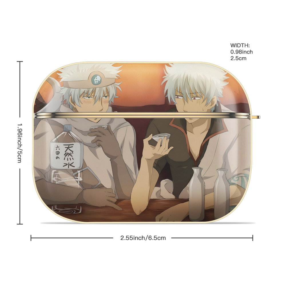 ぎんたま 坂田銀時（さかたぎんとき） 神楽 志村新八（しむら しんぱち） GINTAMA Sakata Gintoki Kagura Shimura Shinpachi 【AirPods Pro用】ハードシェル保護ケース｜耐衝撃・防指紋・カラビナ付き商品仕様