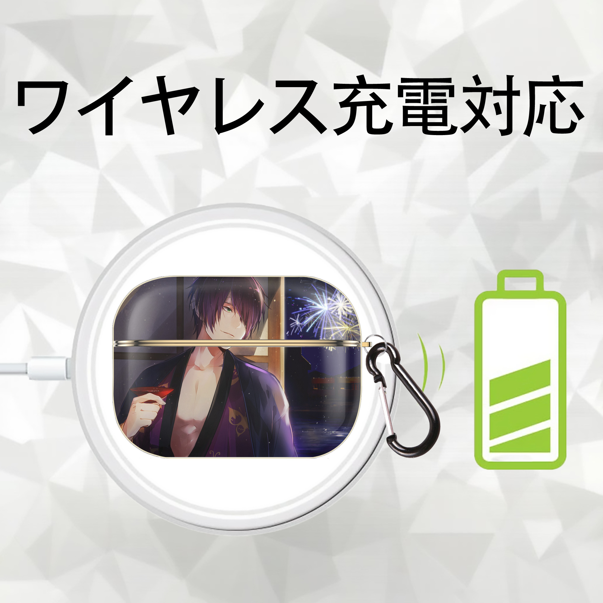 ぎんたま 坂田銀時（さかたぎんとき） 神楽 志村新八（しむら しんぱち） GINTAMA Sakata Gintoki Kagura Shimura Shinpachi 【AirPods Pro用】ハードシェル保護ケース｜耐衝撃・防指紋・カラビナ付き商品仕様