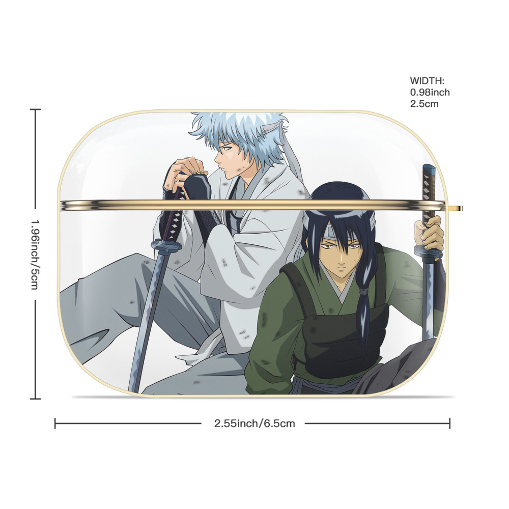 ぎんたま 坂田銀時（さかたぎんとき） 神楽 志村新八（しむら しんぱち） GINTAMA Sakata Gintoki Kagura Shimura Shinpachi 【AirPods Pro用】ハードシェル保護ケース｜耐衝撃・防指紋・カラビナ付き商品仕様