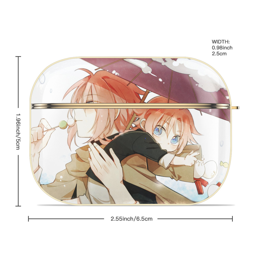 ぎんたま 坂田銀時（さかたぎんとき） 神楽 志村新八（しむら しんぱち） GINTAMA Sakata Gintoki Kagura Shimura Shinpachi 【AirPods Pro用】ハードシェル保護ケース｜耐衝撃・防指紋・カラビナ付き商品仕様
