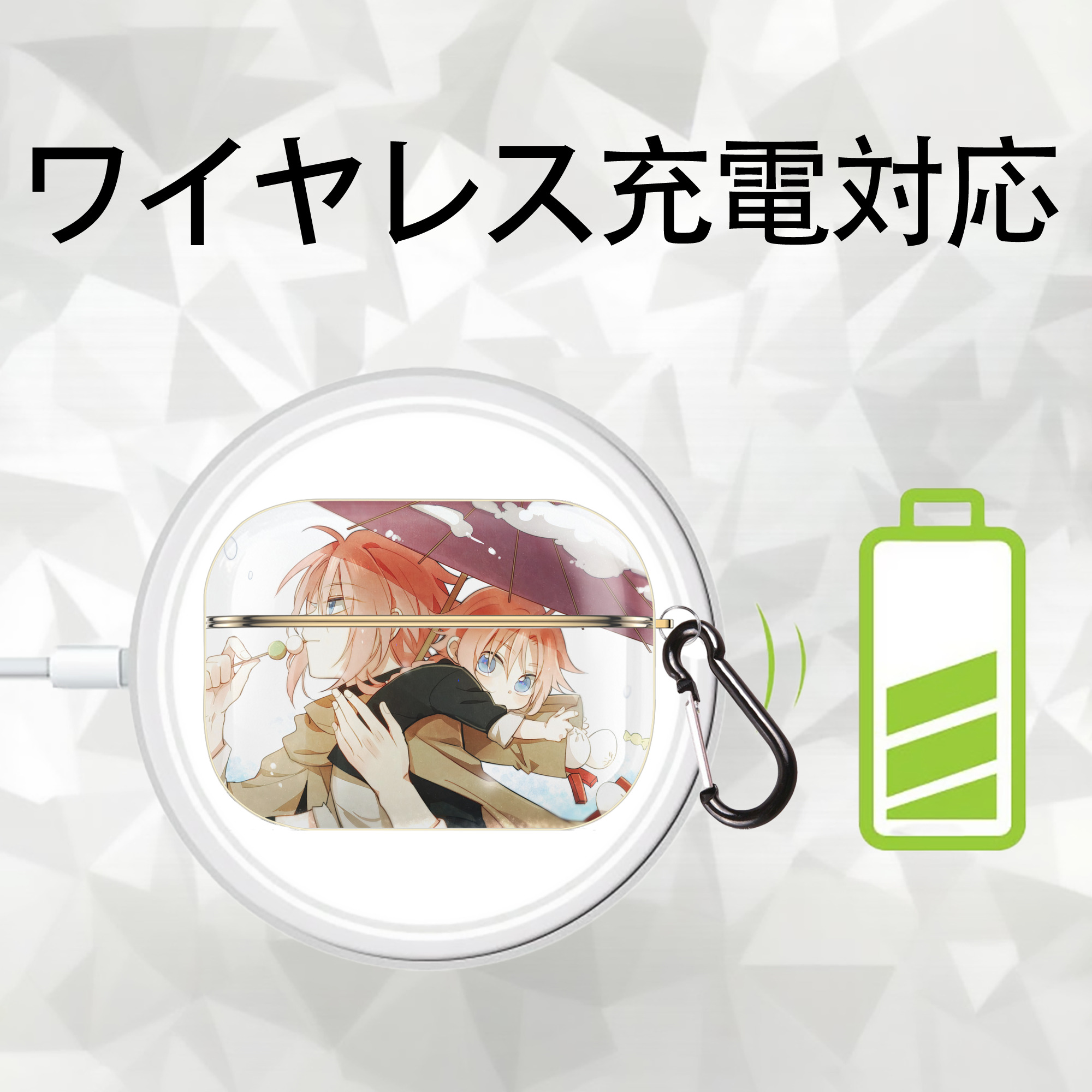 ぎんたま 坂田銀時（さかたぎんとき） 神楽 志村新八（しむら しんぱち） GINTAMA Sakata Gintoki Kagura Shimura Shinpachi 【AirPods Pro用】ハードシェル保護ケース｜耐衝撃・防指紋・カラビナ付き商品仕様
