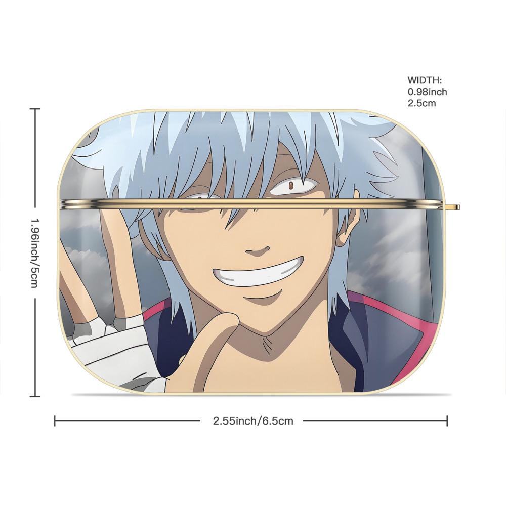 ぎんたま 坂田銀時（さかたぎんとき） 神楽 志村新八（しむら しんぱち） GINTAMA Sakata Gintoki Kagura Shimura Shinpachi 【AirPods Pro用】ハードシェル保護ケース｜耐衝撃・防指紋・カラビナ付き商品仕様