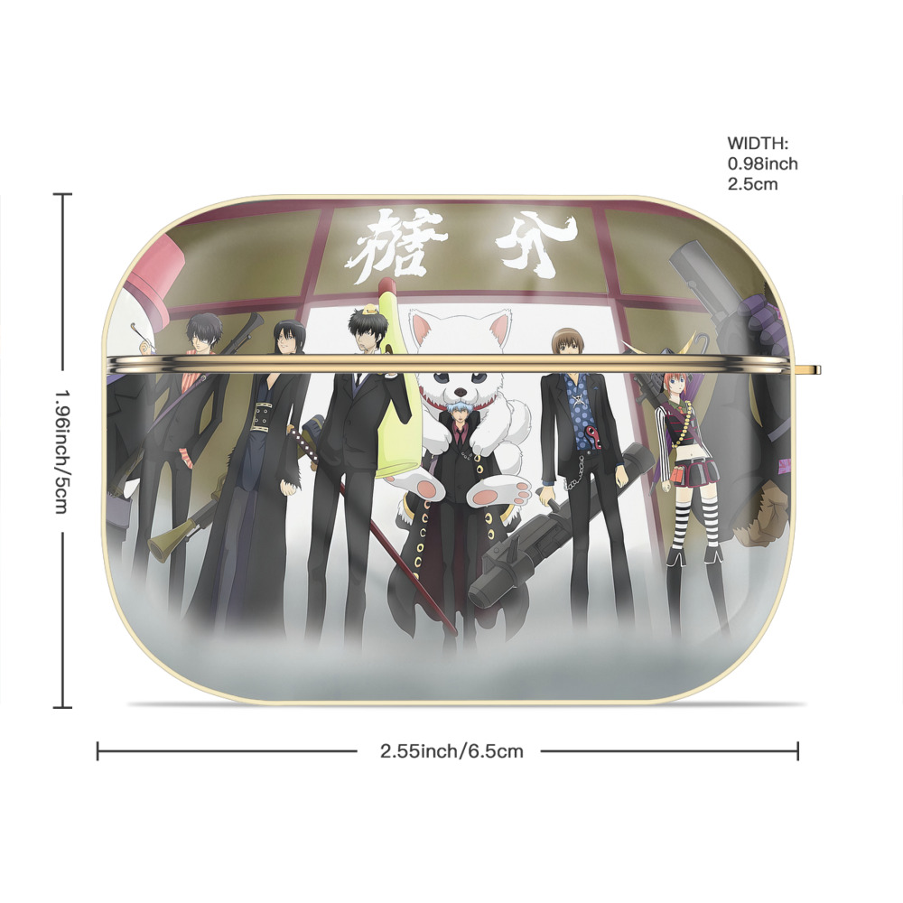 ぎんたま 坂田銀時（さかたぎんとき） 神楽 志村新八（しむら しんぱち） GINTAMA Sakata Gintoki Kagura Shimura Shinpachi 【AirPods Pro用】ハードシェル保護ケース｜耐衝撃・防指紋・カラビナ付き商品仕様