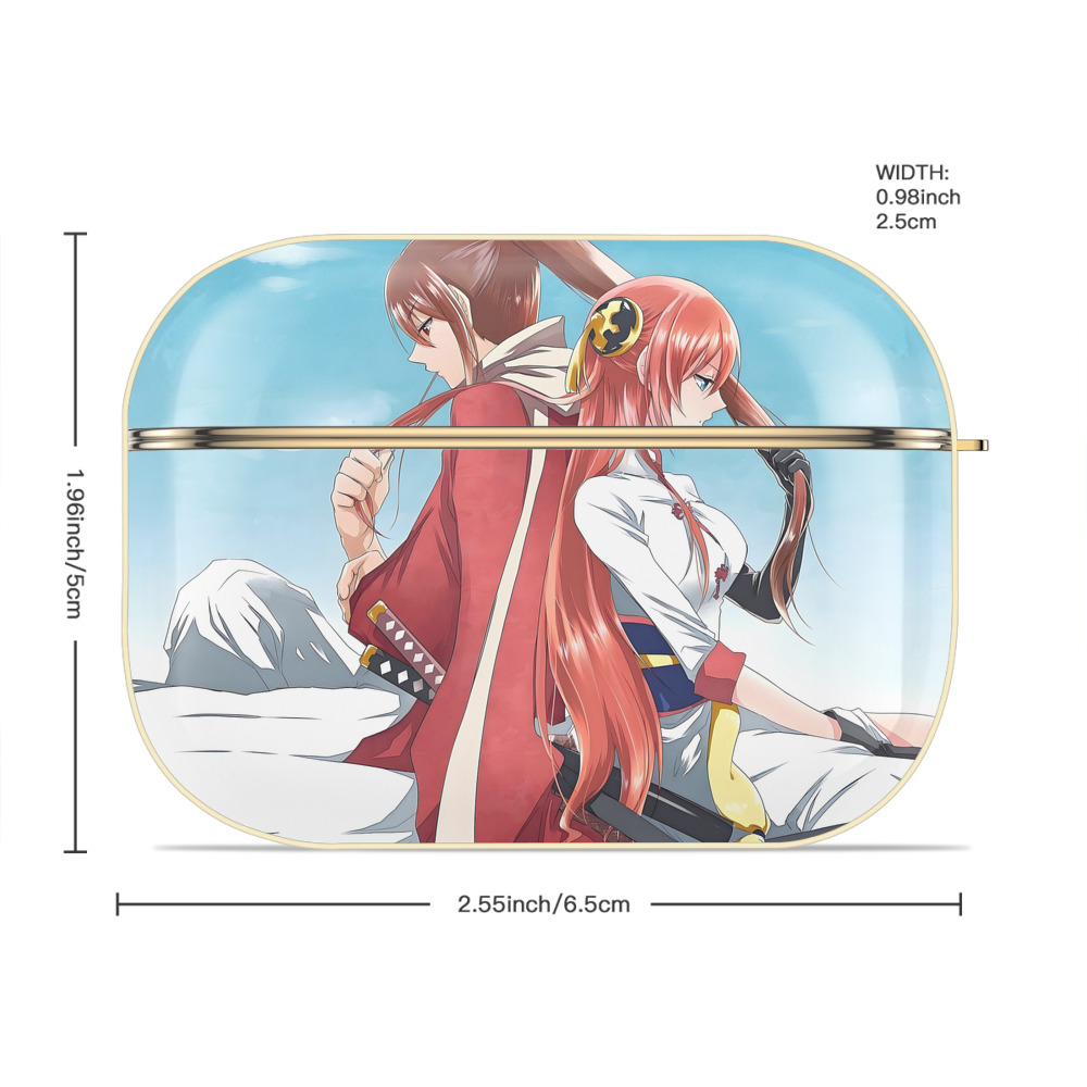 ぎんたま 坂田銀時（さかたぎんとき） 神楽 志村新八（しむら しんぱち） GINTAMA Sakata Gintoki Kagura Shimura Shinpachi 【AirPods Pro用】ハードシェル保護ケース｜耐衝撃・防指紋・カラビナ付き商品仕様