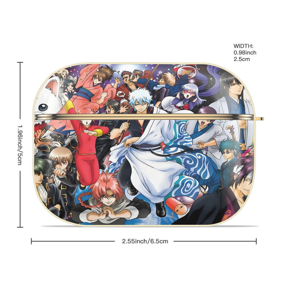 ぎんたま 坂田銀時（さかたぎんとき） 神楽 志村新八（しむら しんぱち） GINTAMA Sakata Gintoki Kagura Shimura Shinpachi 【AirPods Pro用】ハードシェル保護ケース｜耐衝撃・防指紋・カラビナ付き商品仕様