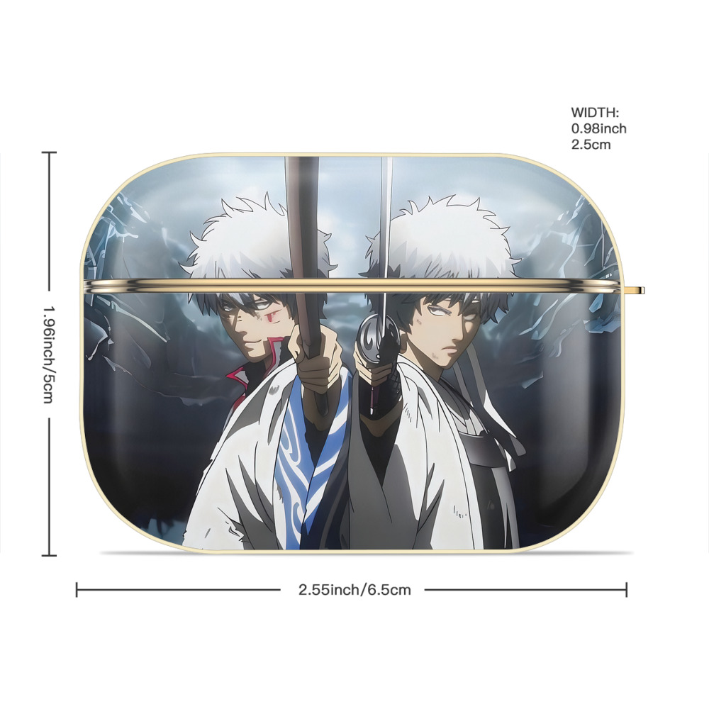 ぎんたま 坂田銀時（さかたぎんとき） 神楽 志村新八（しむら しんぱち） GINTAMA Sakata Gintoki Kagura Shimura Shinpachi 【AirPods Pro用】ハードシェル保護ケース｜耐衝撃・防指紋・カラビナ付き商品仕様