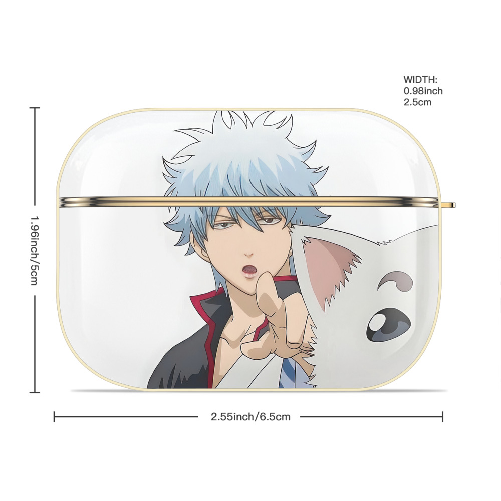 ぎんたま 坂田銀時（さかたぎんとき） 神楽 志村新八（しむら しんぱち） GINTAMA Sakata Gintoki Kagura Shimura Shinpachi 【AirPods Pro用】ハードシェル保護ケース｜耐衝撃・防指紋・カラビナ付き商品仕様