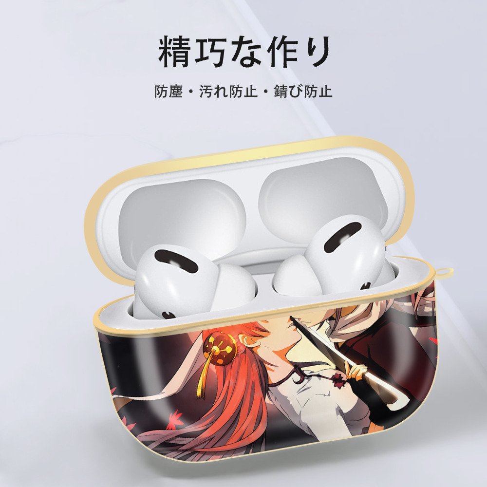 ぎんたま 坂田銀時（さかたぎんとき） 神楽 志村新八（しむら しんぱち） GINTAMA Sakata Gintoki Kagura Shimura Shinpachi 【AirPods Pro用】ハードシェル保護ケース｜耐衝撃・防指紋・カラビナ付き商品仕様