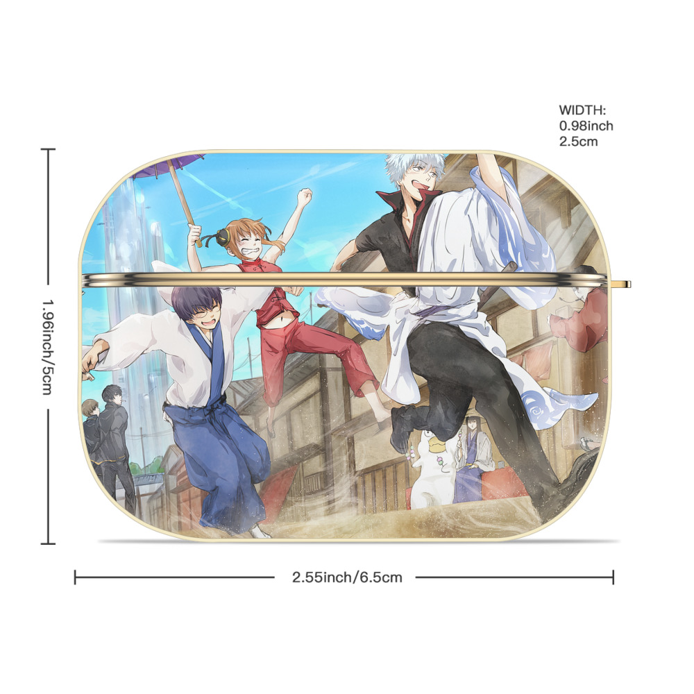 ぎんたま 坂田銀時（さかたぎんとき） 神楽 志村新八（しむら しんぱち） GINTAMA Sakata Gintoki Kagura Shimura Shinpachi 【AirPods Pro用】ハードシェル保護ケース｜耐衝撃・防指紋・カラビナ付き商品仕様