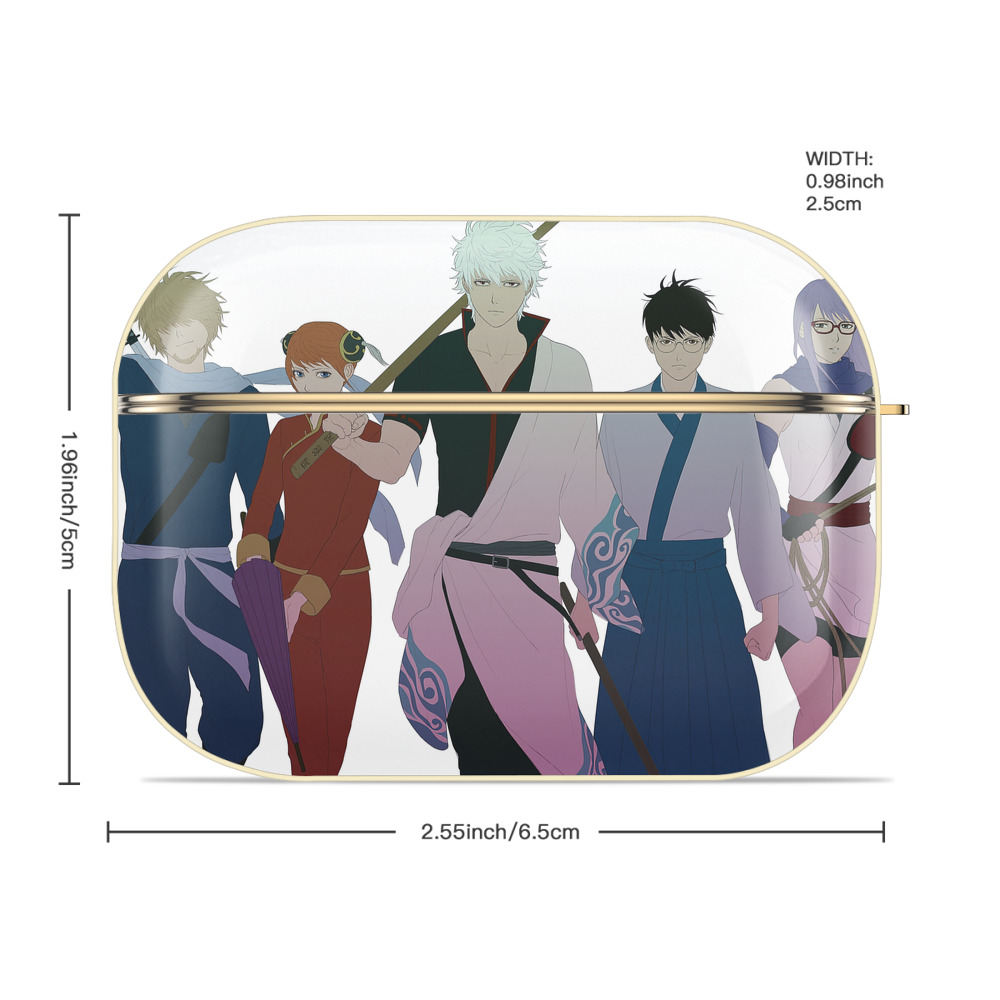 ぎんたま 坂田銀時（さかたぎんとき） 神楽 志村新八（しむら しんぱち） GINTAMA Sakata Gintoki Kagura Shimura Shinpachi 【AirPods Pro用】ハードシェル保護ケース｜耐衝撃・防指紋・カラビナ付き商品仕様