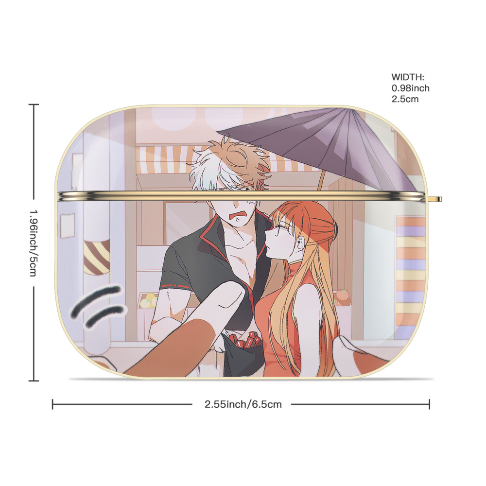 ぎんたま 坂田銀時（さかたぎんとき） 神楽 志村新八（しむら しんぱち） GINTAMA Sakata Gintoki Kagura Shimura Shinpachi 【AirPods Pro用】ハードシェル保護ケース｜耐衝撃・防指紋・カラビナ付き商品仕様