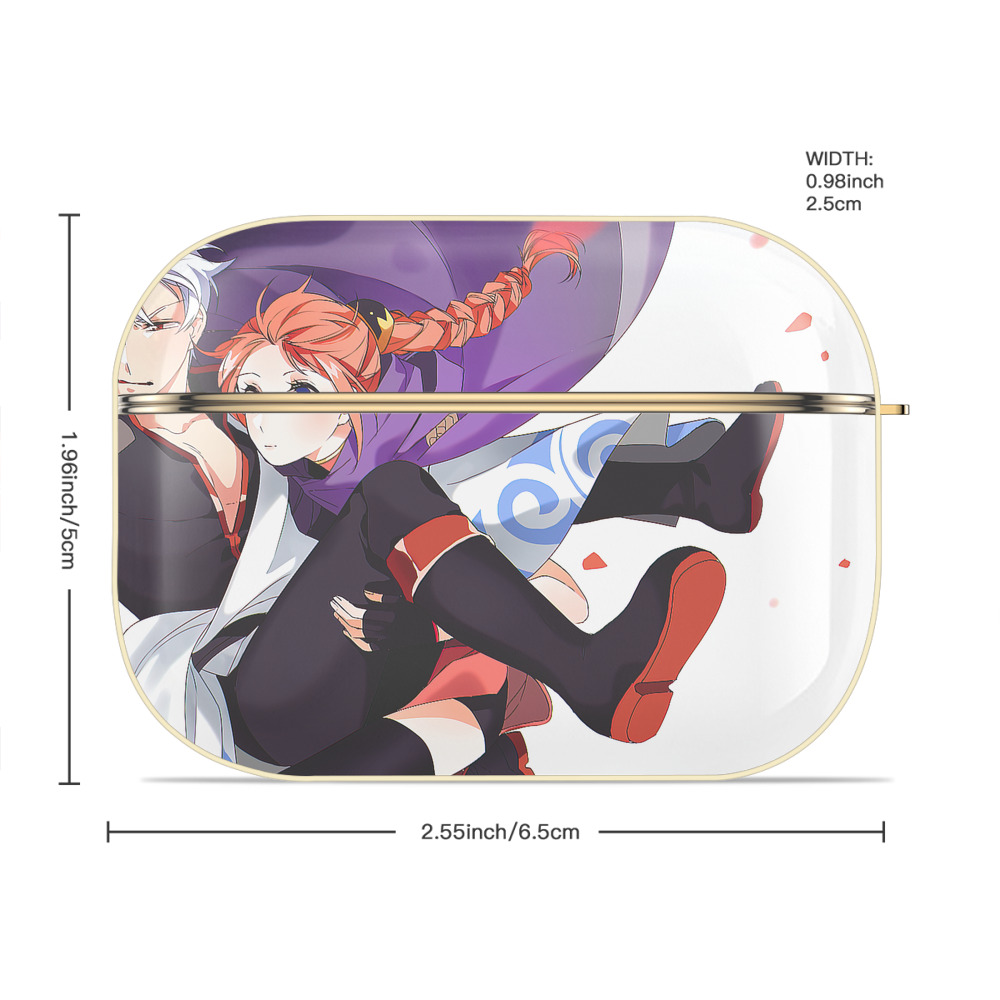 ぎんたま 坂田銀時（さかたぎんとき） 神楽 志村新八（しむら しんぱち） GINTAMA Sakata Gintoki Kagura Shimura Shinpachi 【AirPods Pro用】ハードシェル保護ケース｜耐衝撃・防指紋・カラビナ付き商品仕様