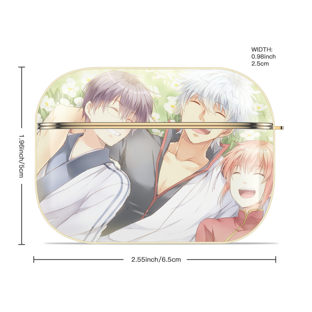 ぎんたま 坂田銀時（さかたぎんとき） 神楽 志村新八（しむら しんぱち） GINTAMA Sakata Gintoki Kagura Shimura Shinpachi 【AirPods Pro用】ハードシェル保護ケース｜耐衝撃・防指紋・カラビナ付き商品仕様