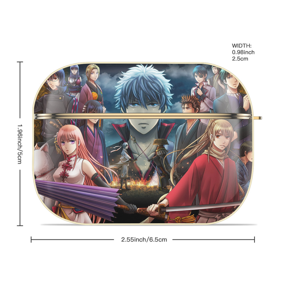 ぎんたま 坂田銀時（さかたぎんとき） 神楽 志村新八（しむら しんぱち） GINTAMA Sakata Gintoki Kagura Shimura Shinpachi 【AirPods Pro用】ハードシェル保護ケース｜耐衝撃・防指紋・カラビナ付き商品仕様