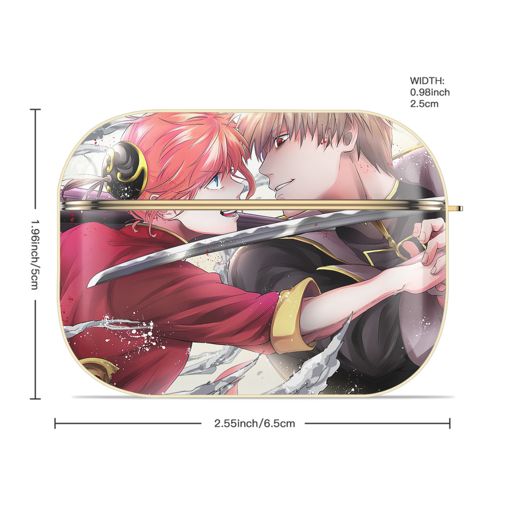 ぎんたま 坂田銀時（さかたぎんとき） 神楽 志村新八（しむら しんぱち） GINTAMA Sakata Gintoki Kagura Shimura Shinpachi 【AirPods Pro用】ハードシェル保護ケース｜耐衝撃・防指紋・カラビナ付き商品仕様