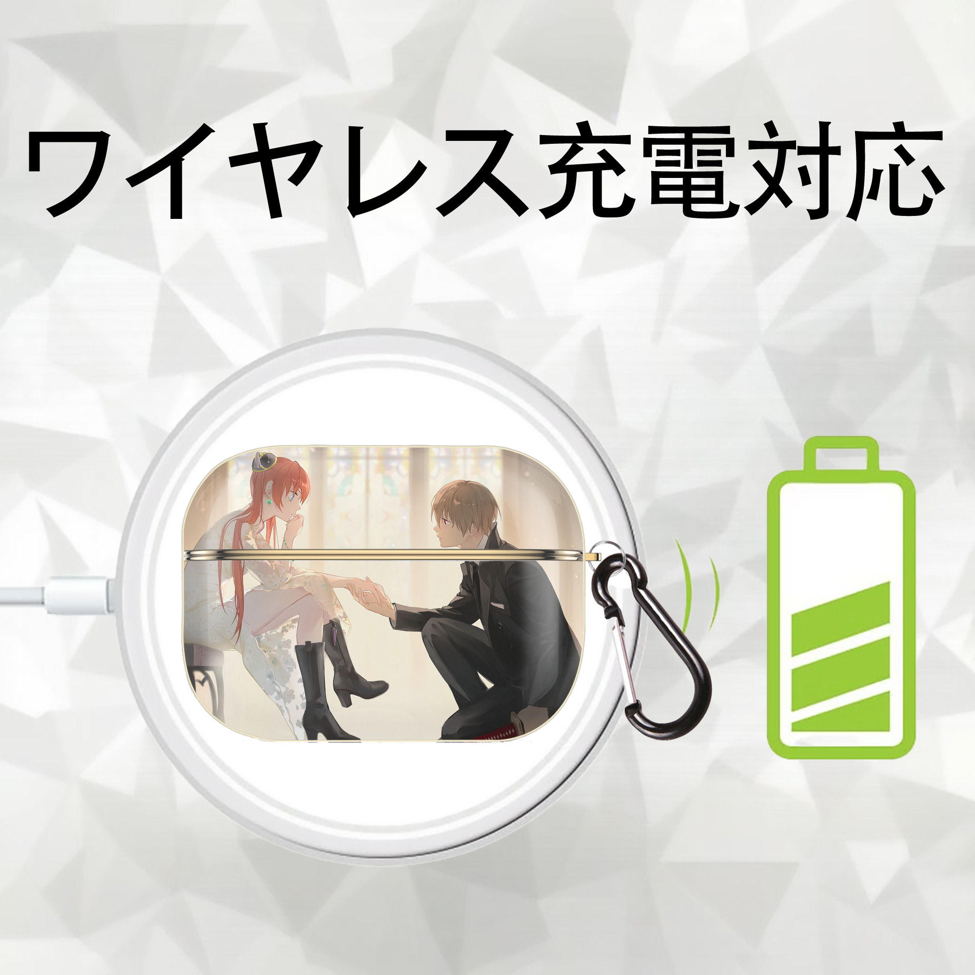 ぎんたま 坂田銀時（さかたぎんとき） 神楽 志村新八（しむら しんぱち） GINTAMA Sakata Gintoki Kagura Shimura Shinpachi 【AirPods Pro用】ハードシェル保護ケース｜耐衝撃・防指紋・カラビナ付き商品仕様