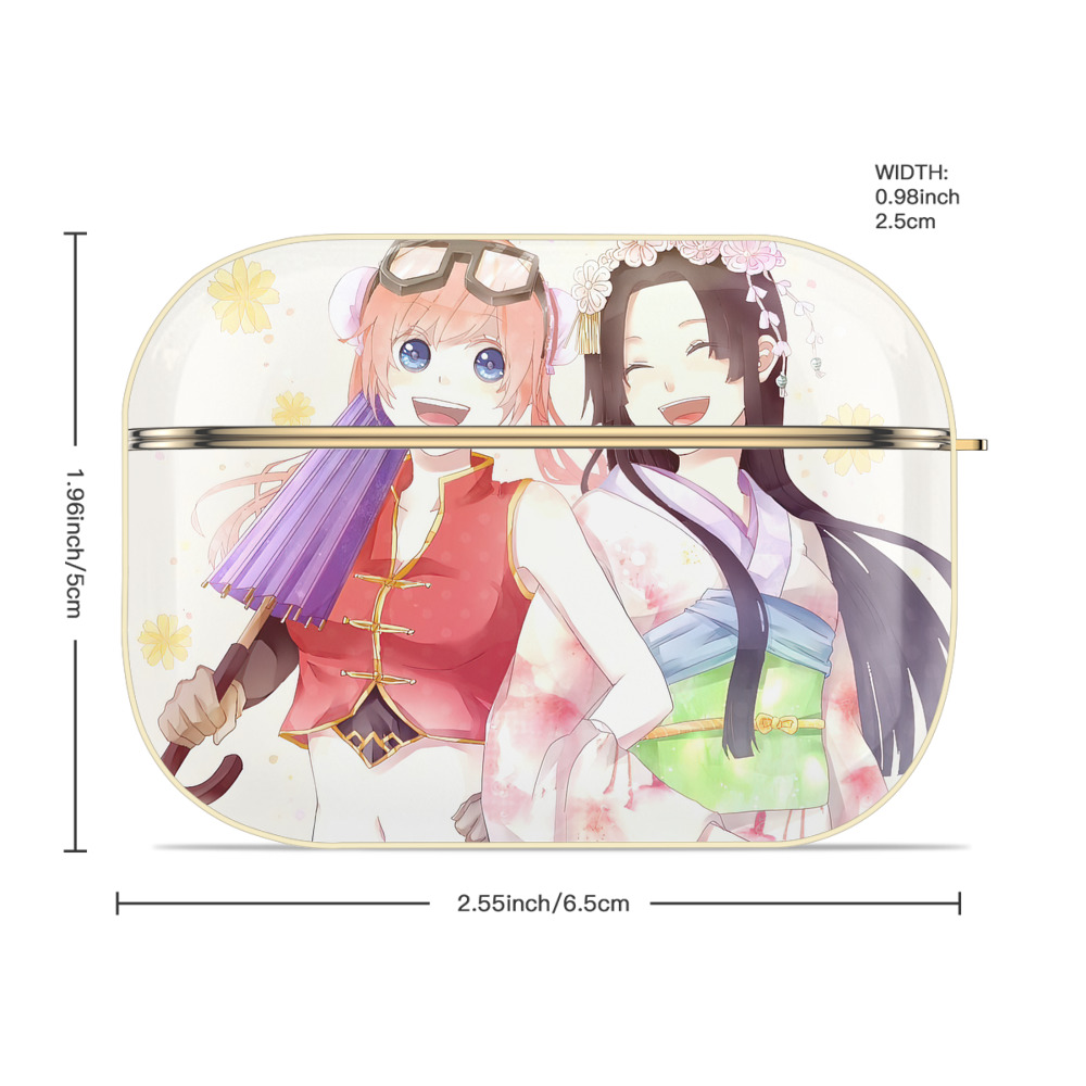 ぎんたま 坂田銀時（さかたぎんとき） 神楽 志村新八（しむら しんぱち） GINTAMA Sakata Gintoki Kagura Shimura Shinpachi 【AirPods Pro用】ハードシェル保護ケース｜耐衝撃・防指紋・カラビナ付き商品仕様